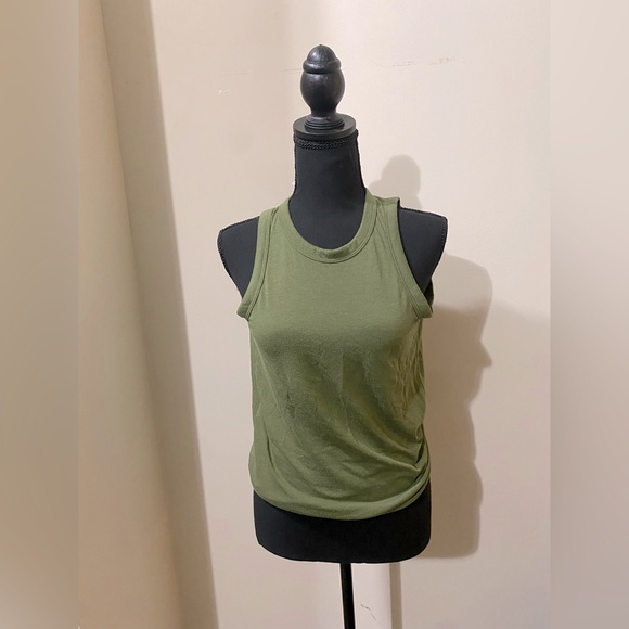 J.Crew Olive Green Tie Back Sleeveless Tank Top Women’s Athleisure Soze XS - Picture 1 of 5